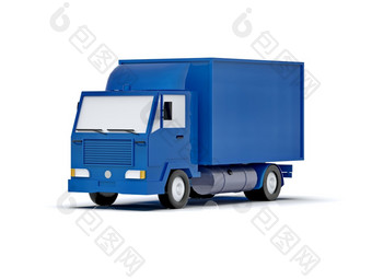 <strong>蓝色</strong>的玩具<strong>商业</strong>交付卡车白色<strong>背景</strong>孤立的模板元素信息图表邮政卡车表达快交付<strong>蓝色</strong>的xadelivery卡车图标运输服务包装运