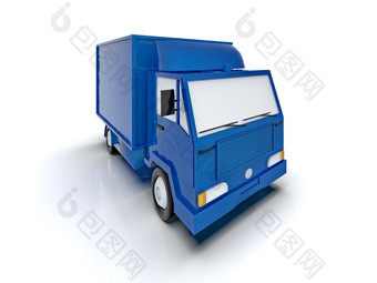 蓝色的玩具商业交付卡车白色背景孤立的模板元素信息图表邮政卡车表达快交付蓝色的xadelivery卡车图标运输服务包装运
