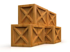 桩堆放密封货物木盒子沙帕莱特xacargo情况下工业xacrates容器xaboxes为存储物流运输和交付仓库概念插图