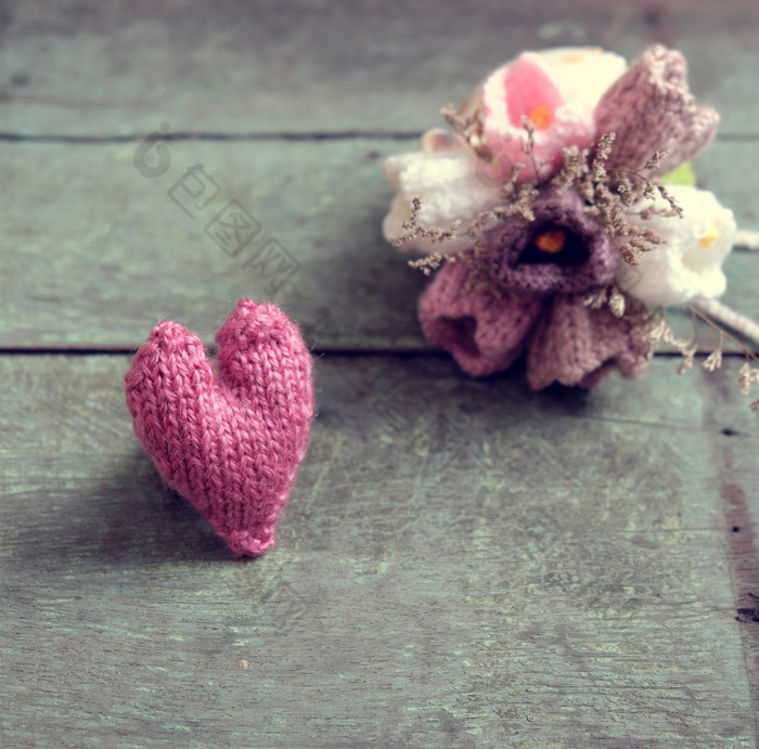 爱背景手工制作的花使从纱针织爱有意义的为情人节一天妈妈。一天令人惊异的Diy为假期