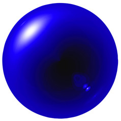 眩光黑暗蓝色的球孤立的白色背景