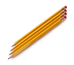 黄色的铅笔孤立的白色背景
