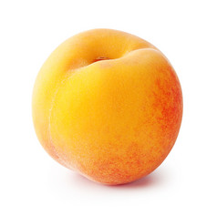 成熟的多汁的桃子孤立的白色背景