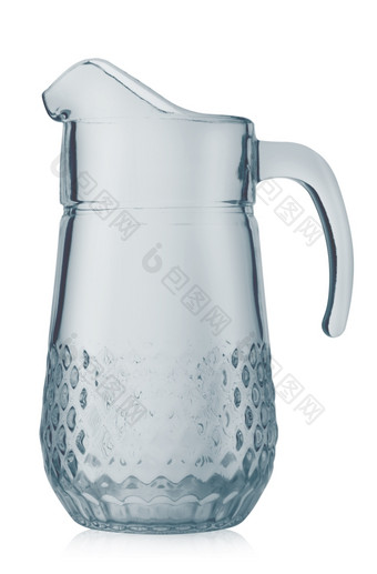 清晰的玻璃玻璃水瓶孤立的白色背景