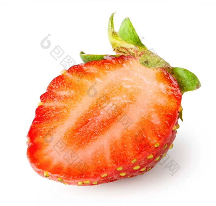 切片草莓孤立的白色背景切片草莓
