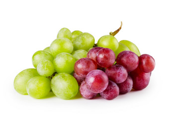红色的和白色葡萄孤立的白色背景红色的和白色葡萄