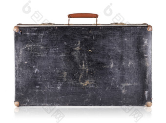 黑色的古董手提箱孤立的白色背景黑色的古董手提箱
