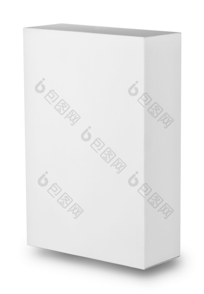 白色盒子孤立的白色背景与剪裁路径白色盒子孤立的白色背景