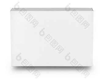 白色矩形盒子孤立的白色背景与剪裁路径白色矩形盒子孤立的白色背景