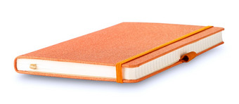 笔记本与橙色封面孤立的白色背景笔记本与橙色封面