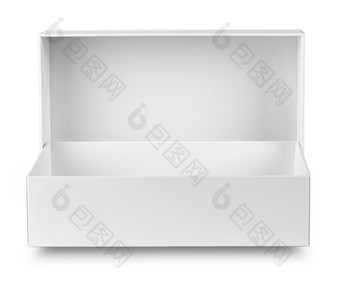 白色开放盒子孤立的白色背景白色开放盒子