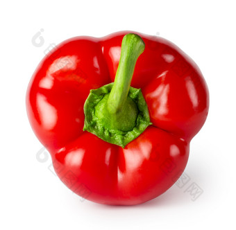前红色的贝尔辣椒孤立的白色背景前红色的贝尔辣椒