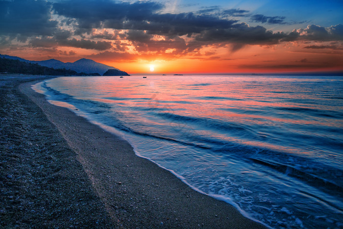 海海洋湾的日落海海洋湾日落图片