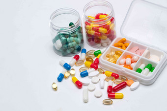 静物多色药品分类组物体清晰摄影图