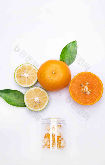 橙子酸橙和<strong>维生素</strong>健康保健氛围场景