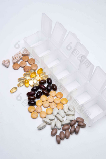 多色药丸的分类健康生活方式清晰拍摄