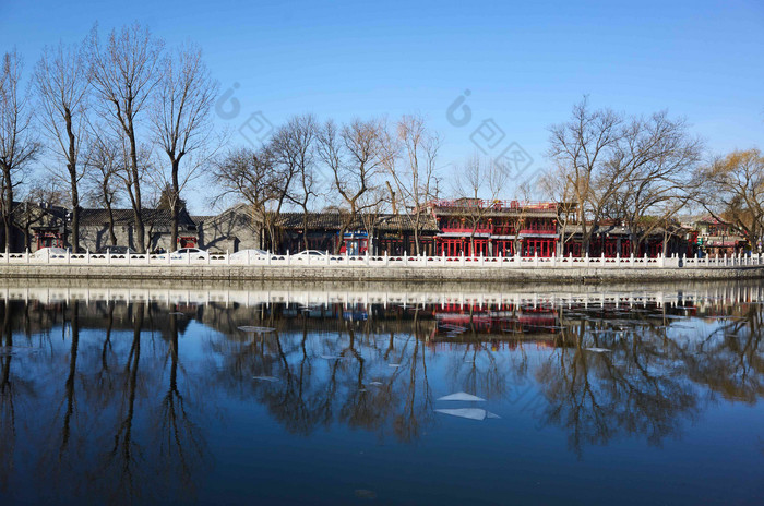 北京什刹海建筑风光房屋高端素材