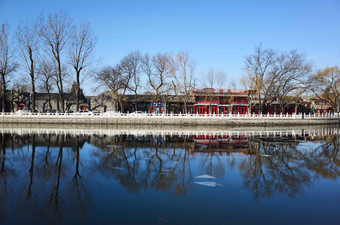 北京什刹海建筑风光房屋高端素材