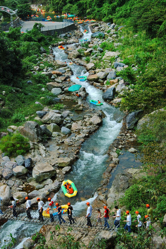 广东省清远玄真景区漂流河流高质量场景