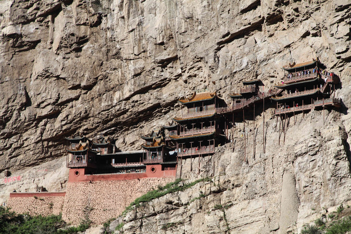 山西省大同悬空寺陡峭写实照片