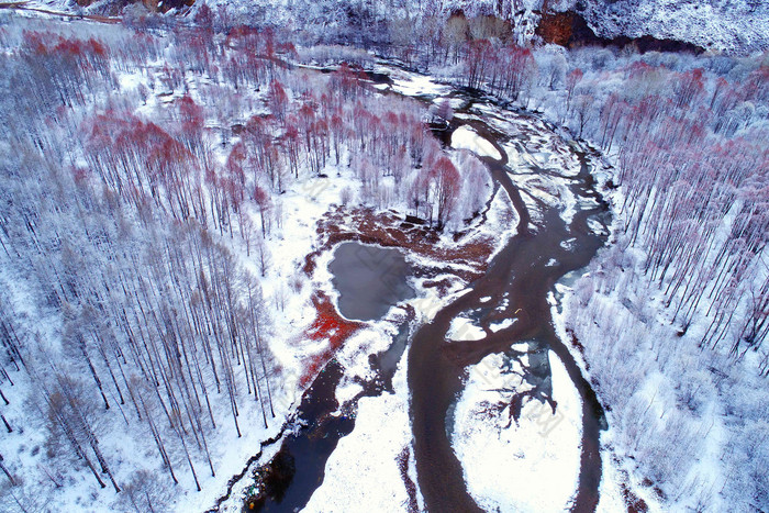 内蒙古呼伦贝尔雪景中国氛围拍摄