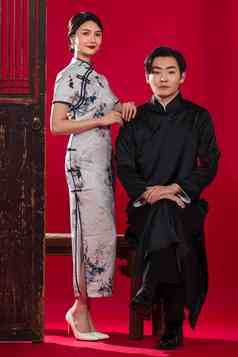 中式服装夫妇中式中国元素传统