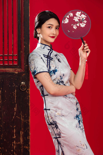 穿旗袍女人中国中国人高清图片