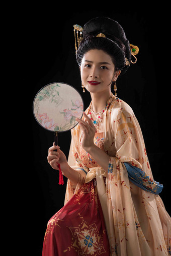 美女拿着扇子古装古典风格中国元素