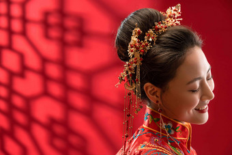 漂亮的中式新娘人拍摄