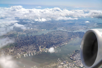 从飞机上俯瞰大地航空业高清拍摄