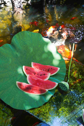 西瓜水池高清摄影图