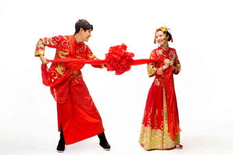 中式婚礼中国传统文化妻子写实相片