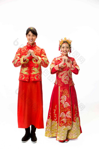 中式婚礼中国满意头饰写实照片
