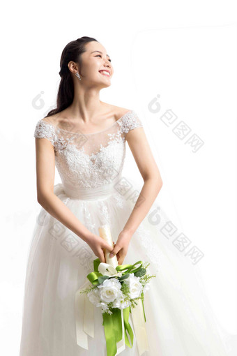 漂亮的新娘幸福氛围摄影图
