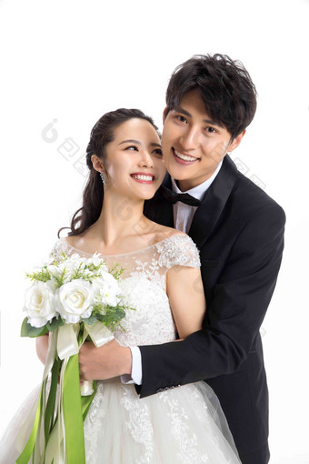浪漫的新郎新娘婚礼彩色图片乐趣氛围场景
