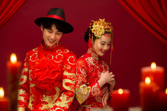 中式婚礼新娘摄影漂亮的人高质量图片