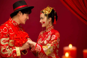 中式婚礼幸福高雅异性恋高清摄影