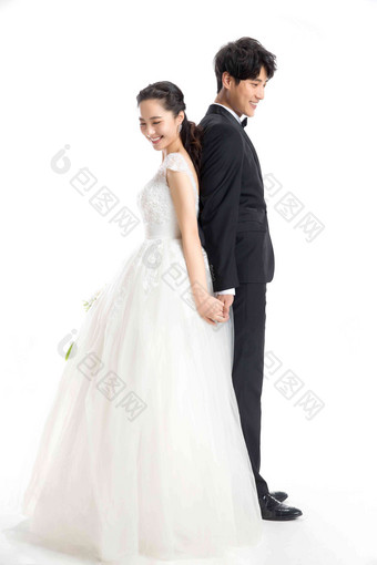 浪漫的新郎新娘幸福户内亚洲人高清拍摄