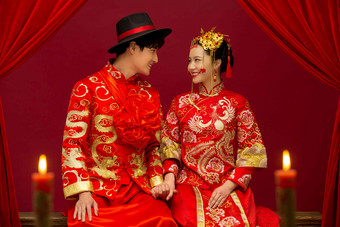 中式婚礼男人高雅古典式高清素材