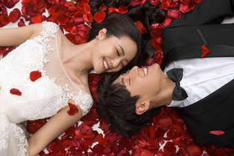 浪漫的新郎新娘中国浪漫亚洲氛围影相