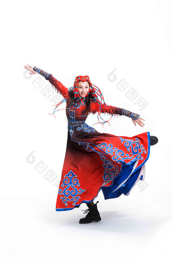 <strong>蒙古族</strong>女人幸福摄影动态动作氛围素材