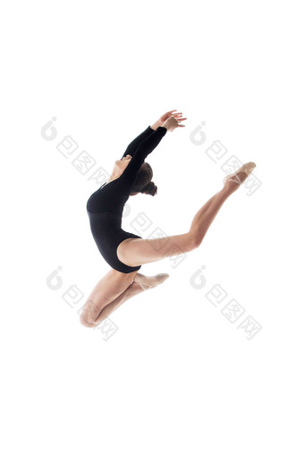 青年芭蕾舞女人练习垂直构图高端场景