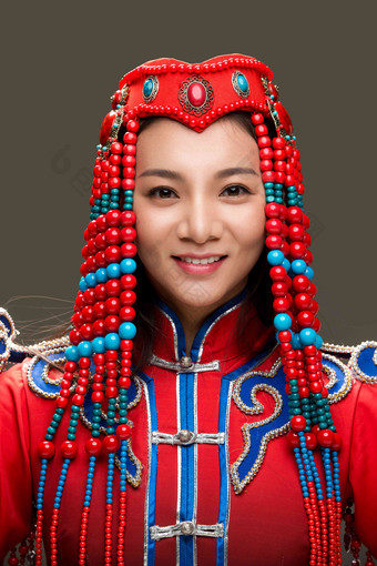 蒙古族女人肖像彩色图片亚洲氛围照片