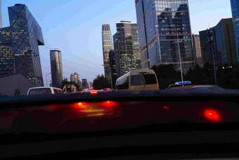 北京国贸交通拥堵旅游氛围拍摄