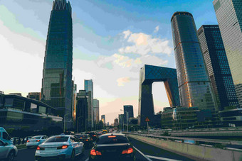 北京国贸交通北京CBD清晰镜头