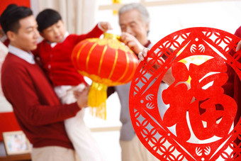 快乐家庭<strong>新年</strong>幸福祝福传统庆典清晰素材