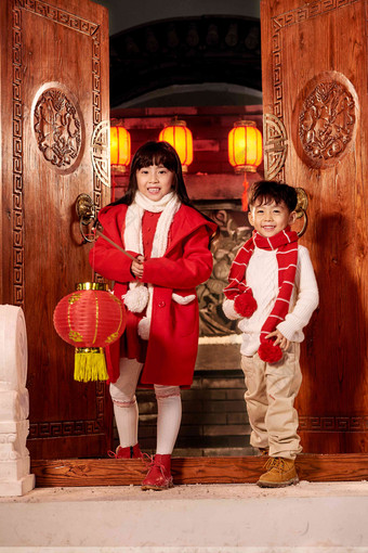 快乐儿童过年节日氛围图片