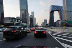 北京交通路况都市风光写实场景