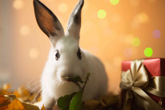 可爱的小兔子清晰摄影图