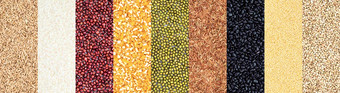 五谷杂粮组合平铺对比展示绿色食品写实素材